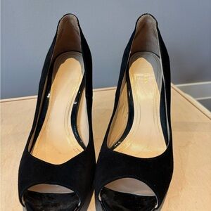 Elegant Black Peep-Toe Heels